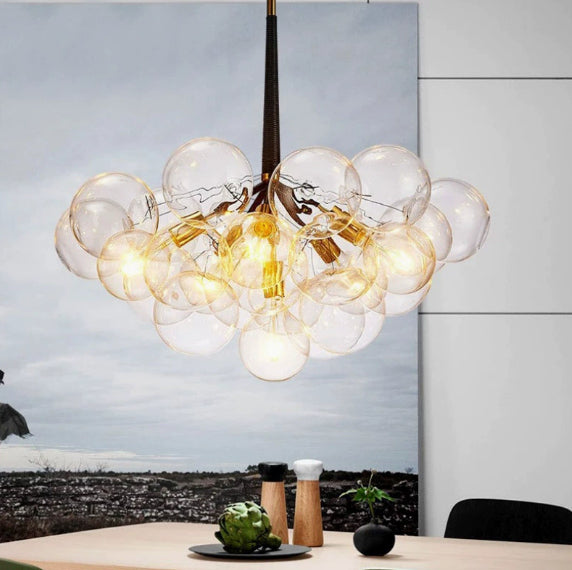 Nordic Modern Light-Luxury Transparent Glass Bubble Ball Pendentif Light