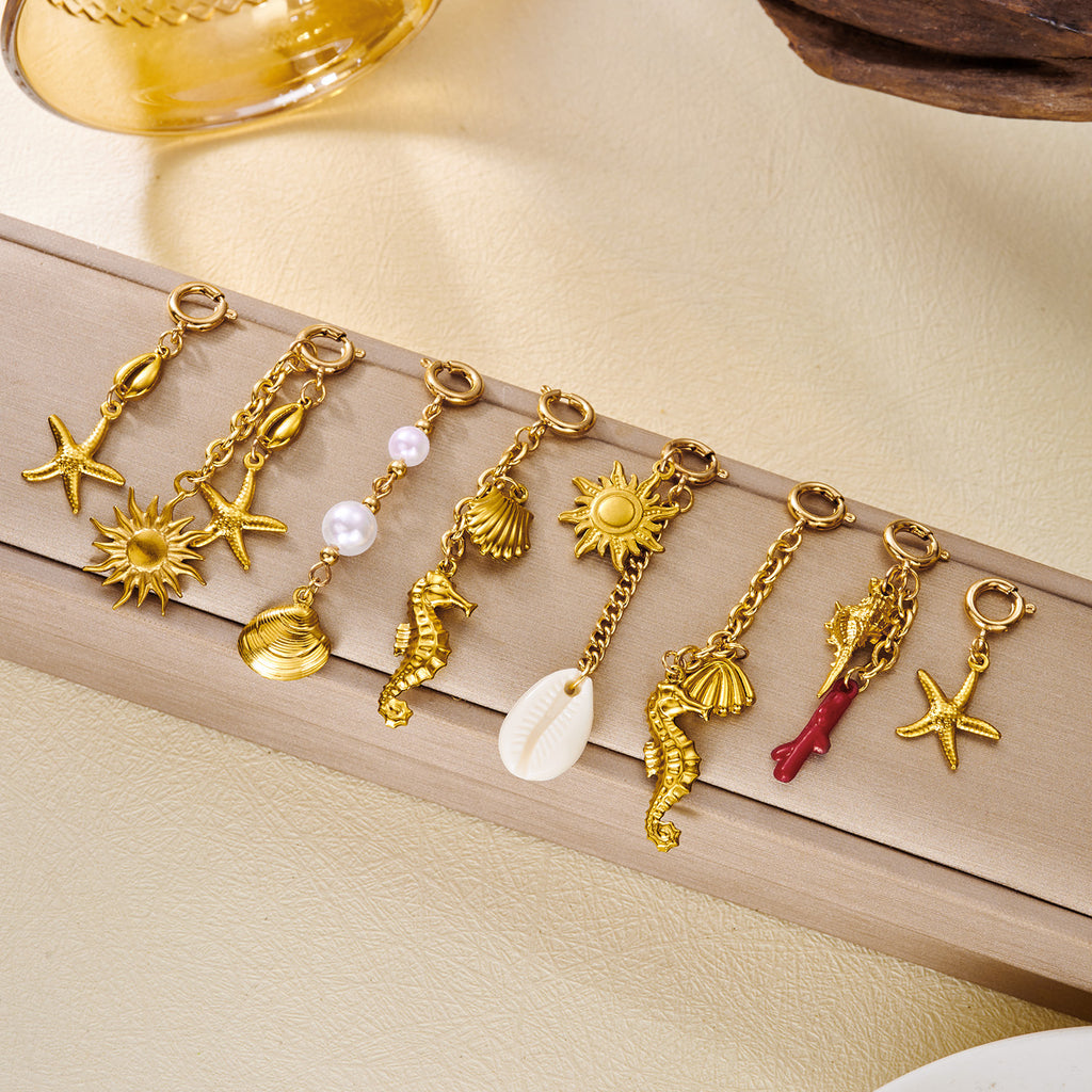 Acier inoxydable Shell et Starfish Bikini Pendentif boucle poitrine