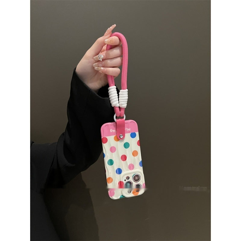 Couleur Polka Dot Petit sac à livres Cas de téléphone transportant Strap Crossbody
