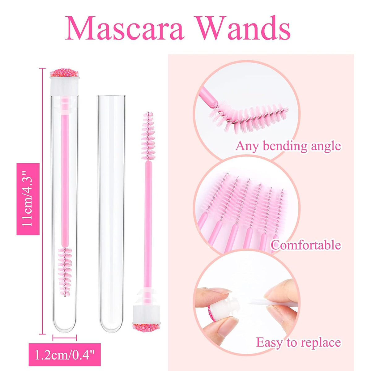 10 - 50 PCs jetables cils et brosses Mascara Diamond Lash Spoolie Wands pour maquillage