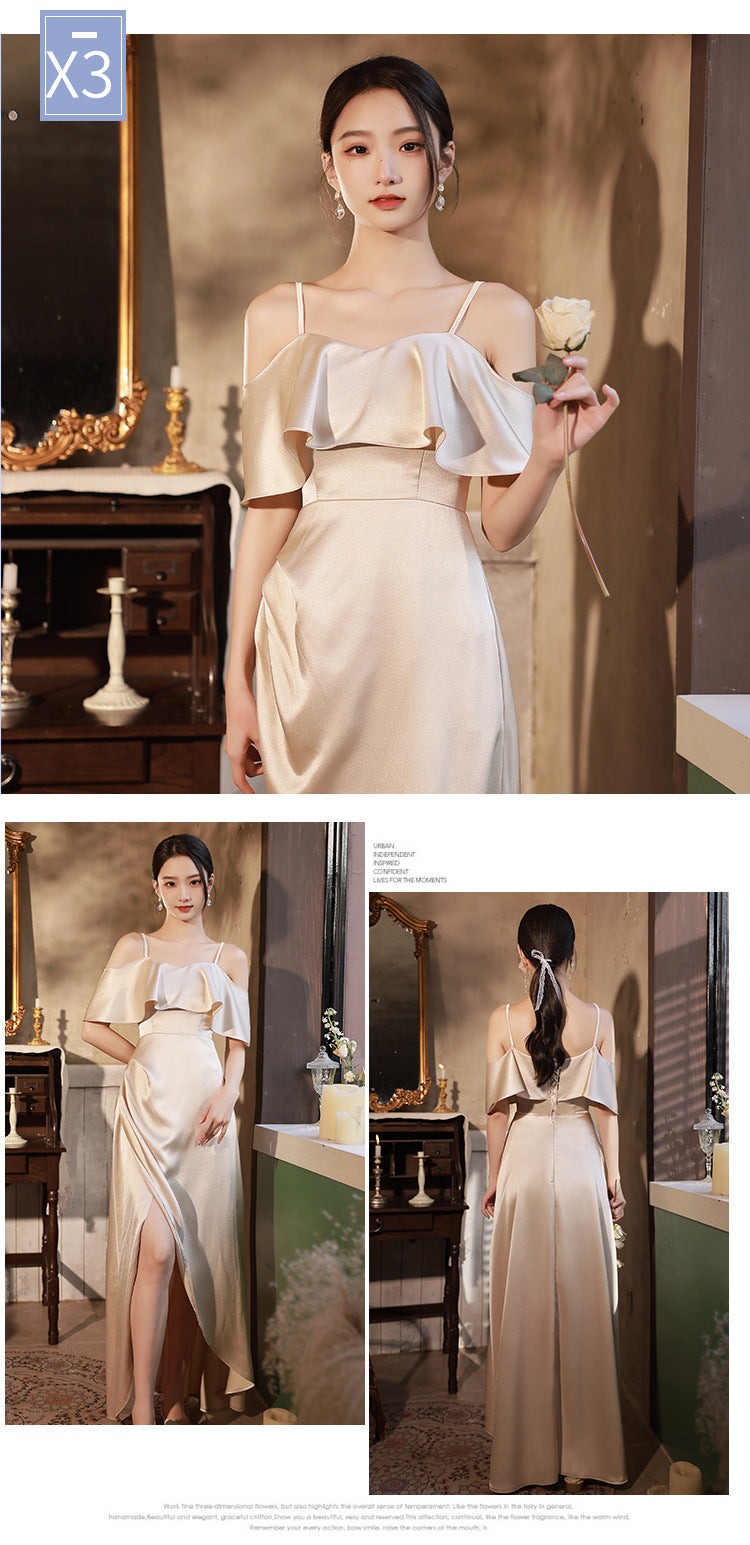 Robe simple et légère de groupe de Soeurs Satinées de luxe