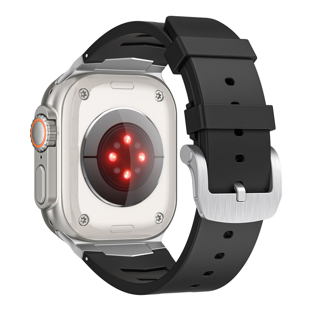 Bracelet de montre de sport en caoutchouc fluoré en alliage