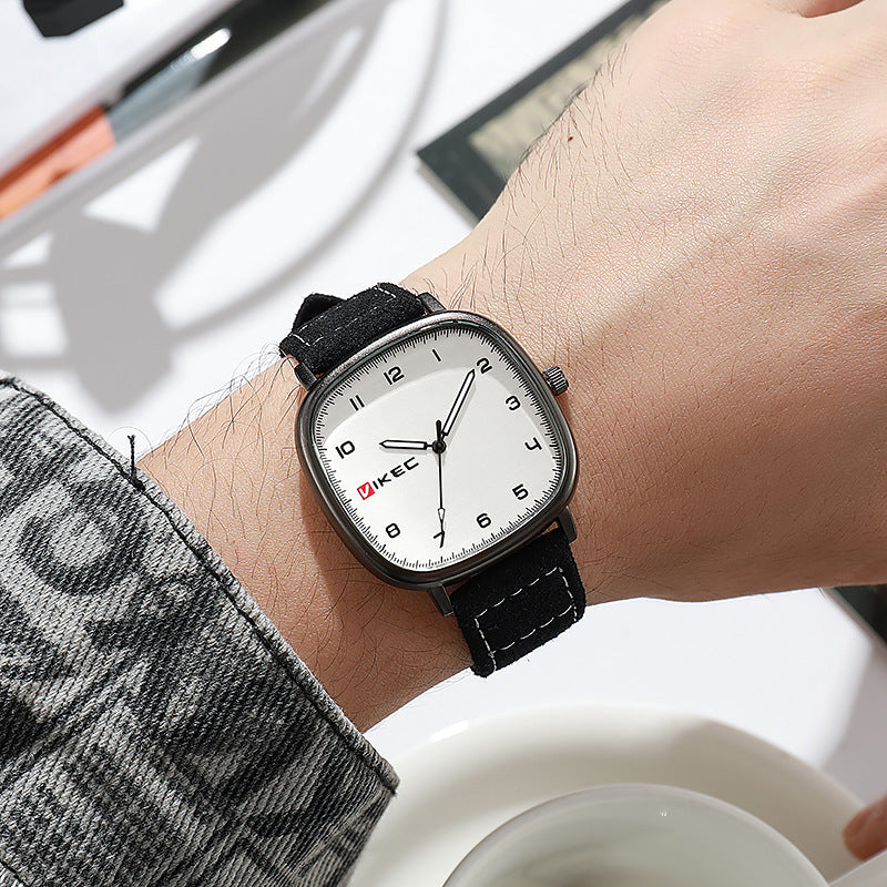Simple versatile men's large dial cool watch
