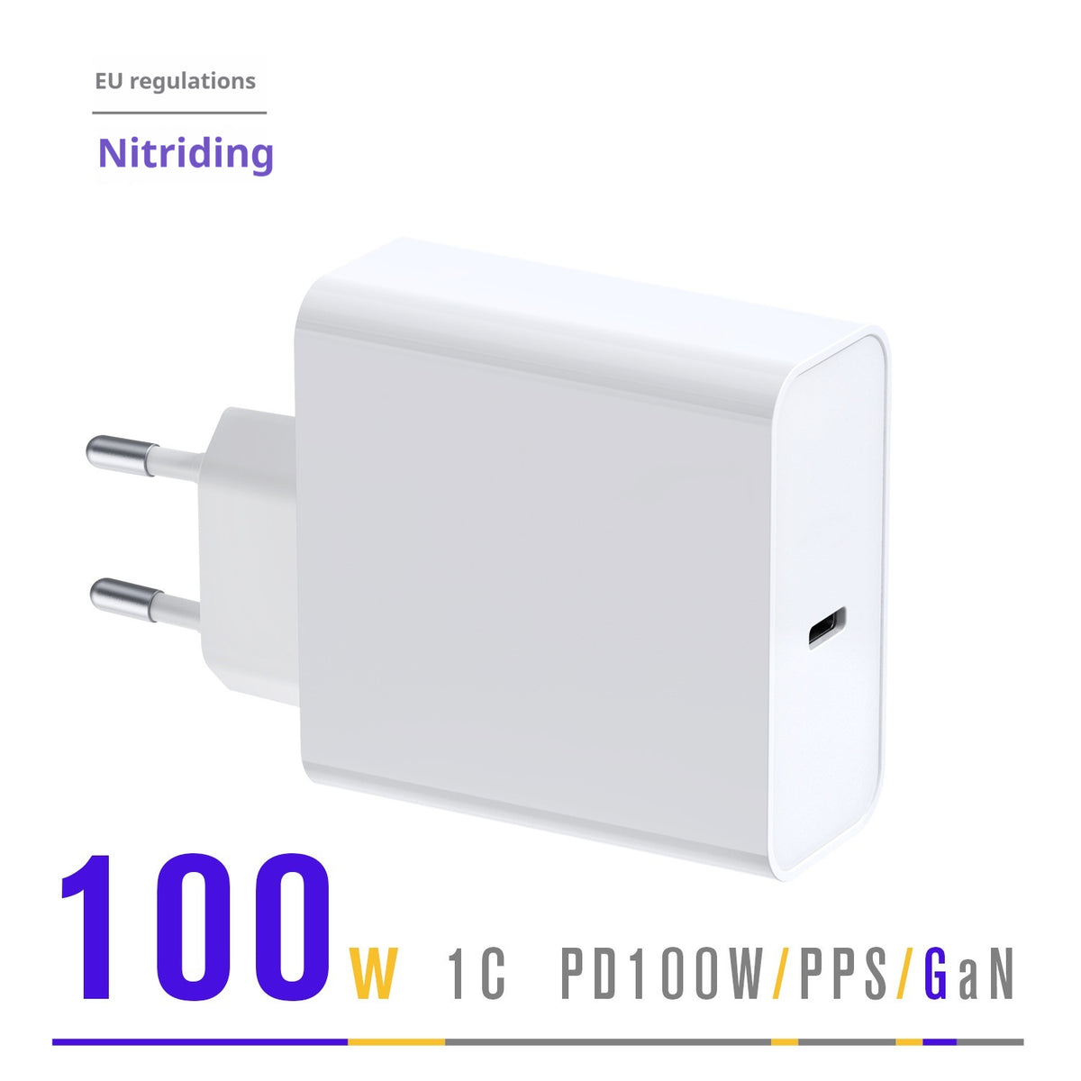 Pd100W Gallium Nitride European Standard Single Port Adapter Camera Computer Equipment F