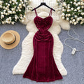 Femme Sexy Socialite Robe de Suspendu Pléatée