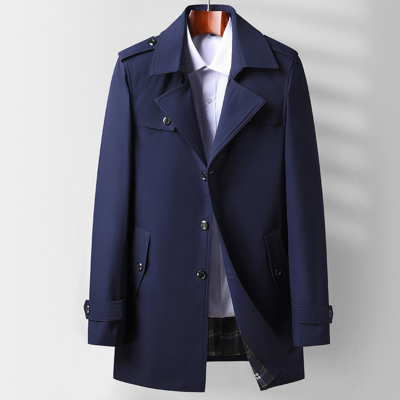 Mid-long Lapel Casual Fashionable Trench Costume polyvalent pour jeune et moyen-âge