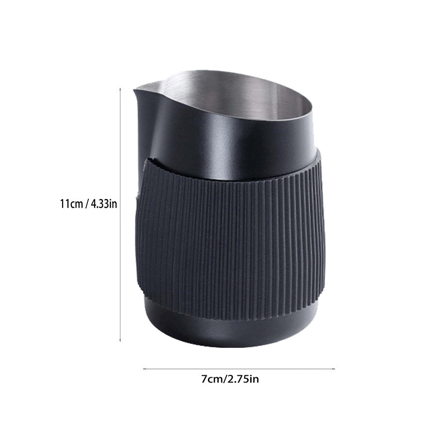 Silicone recouvert résistant à la chaleur en acier inoxydable Spout Latte Art Pitcher Café Latte Art P