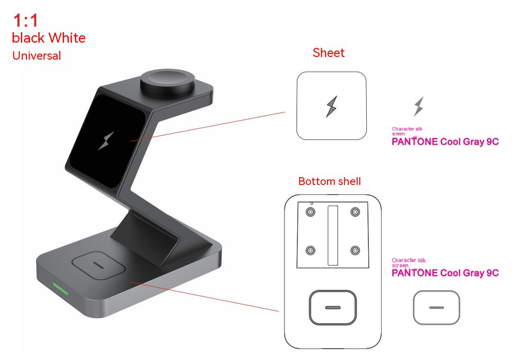 Support de téléphone de chargeur sans fil magnétique trois en un