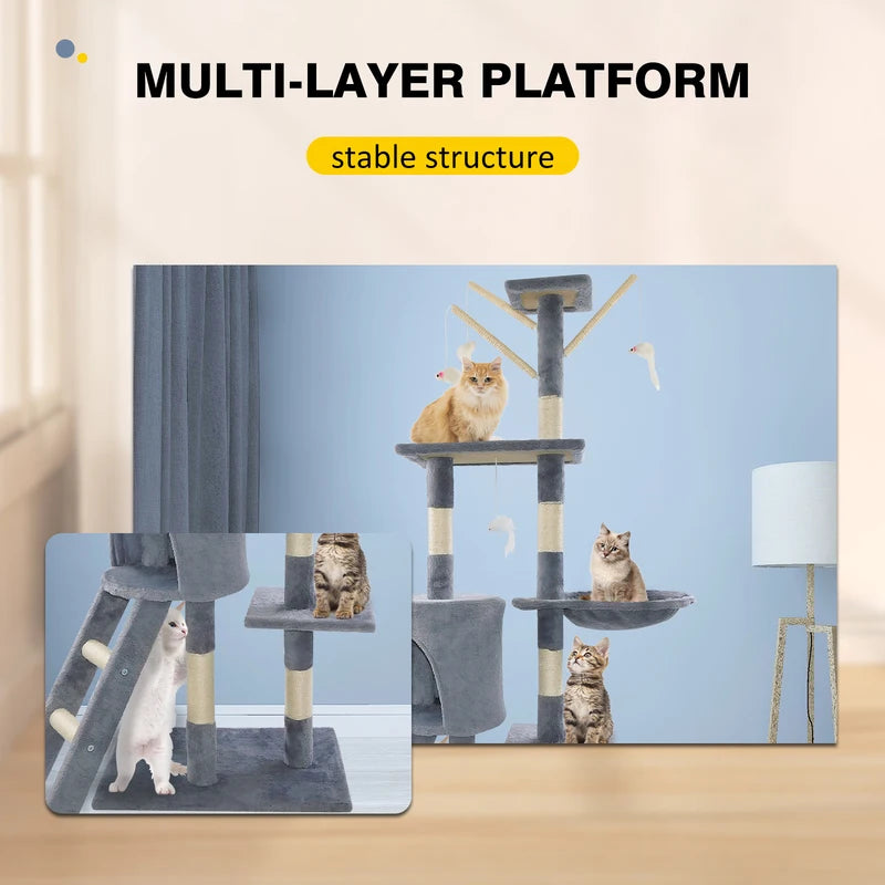 Tour de l'arbre à chat multi-Storey avec poste de raclage