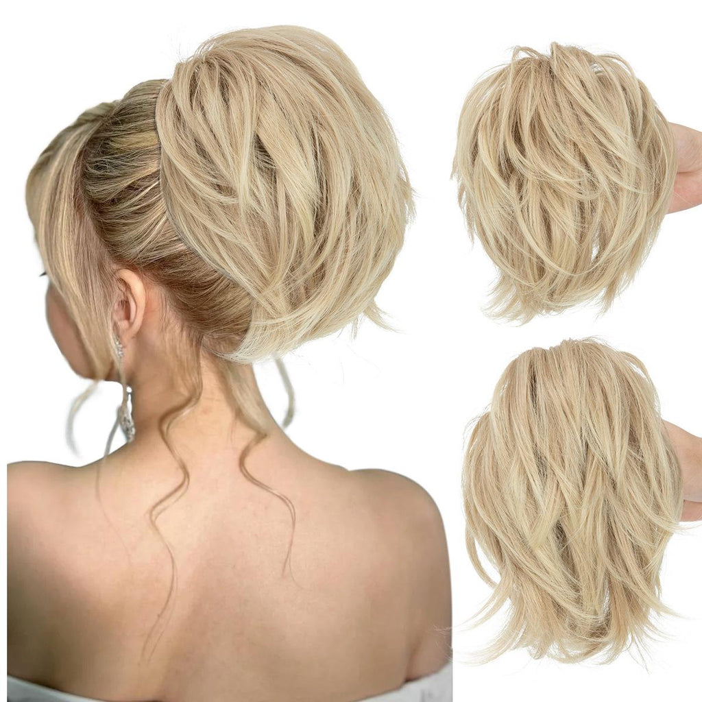 Haute température Synthétique Perruque Cheveux Clip-on Ponytail Femmes Court Style Volumineux Petit C