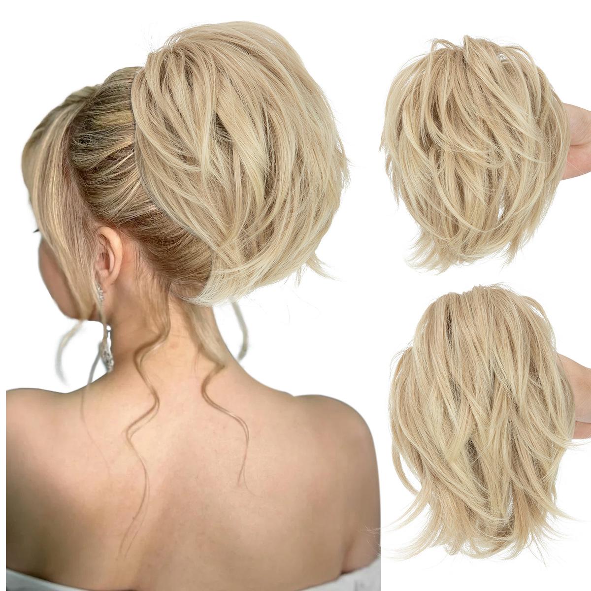 Haute température Synthétique Perruque Cheveux Clip-on Ponytail Femmes Court Style Volumineux Petit C