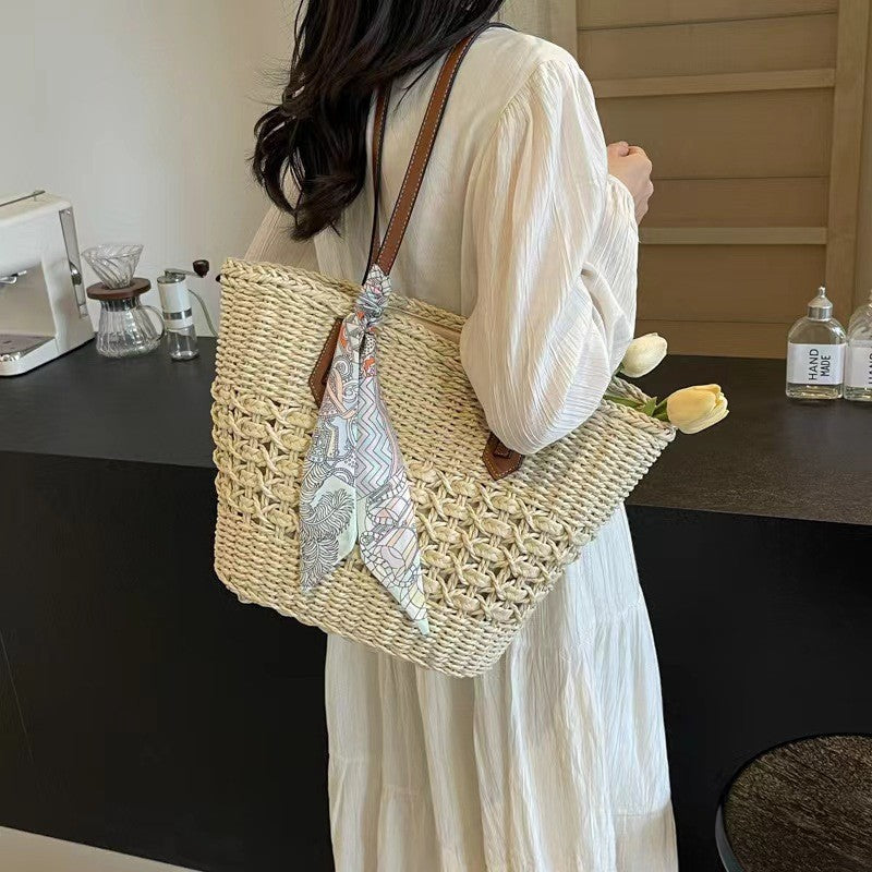 Femmes Summer Beach Vacation Woven Sac à épaule