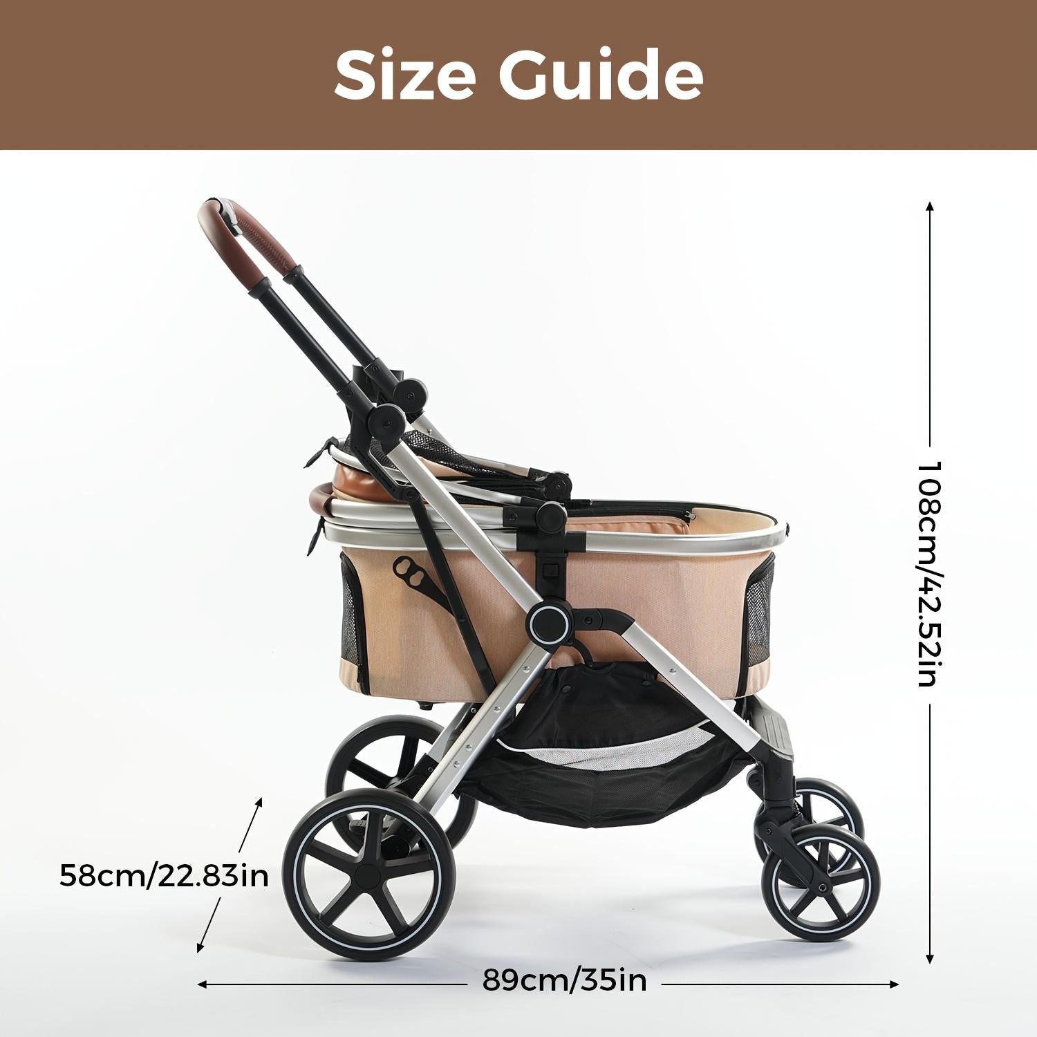 Poussette polyvalente pour chiens et chats petits à moyens