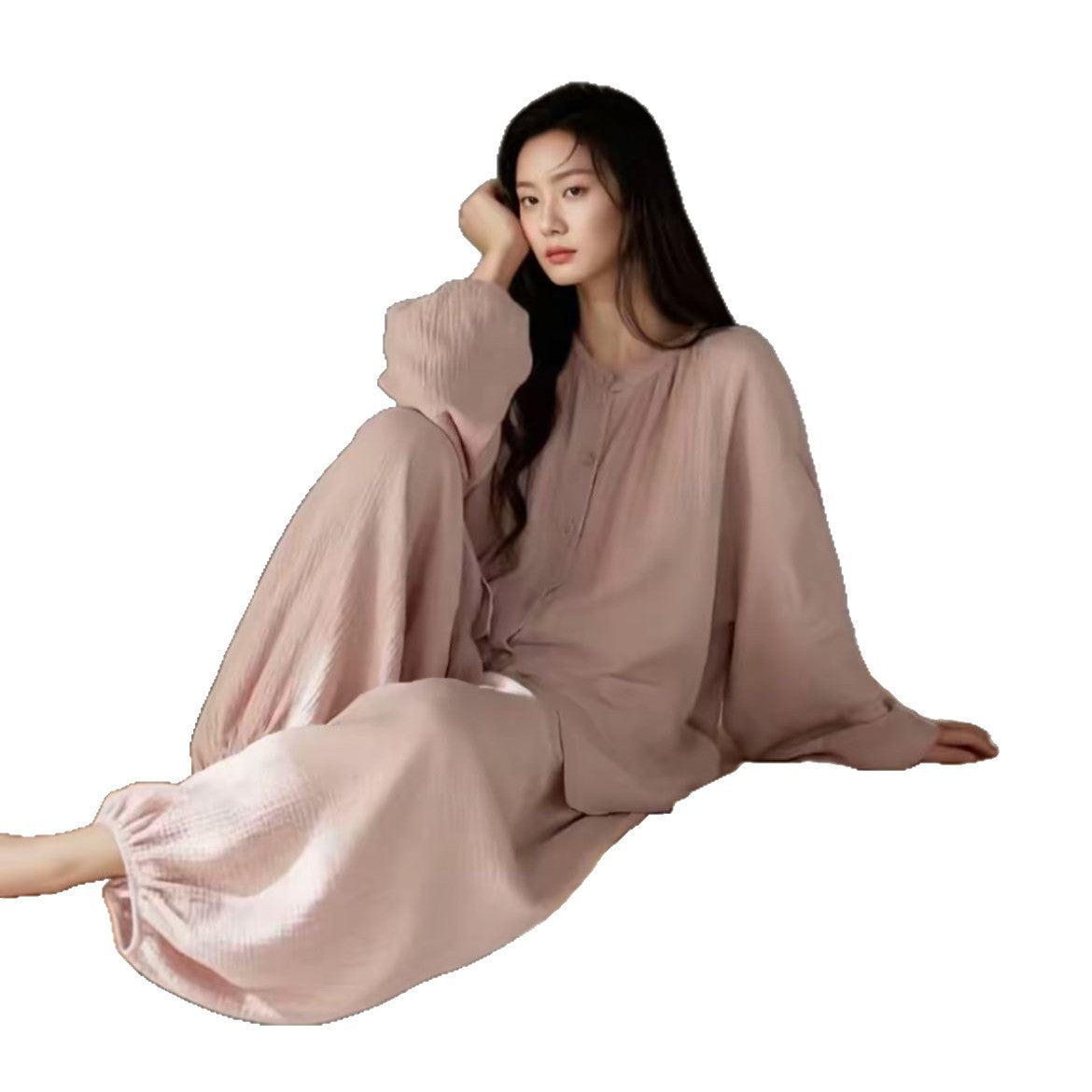 Ensemble de pantalons de cardigan et manches longues doux et de couleur solide