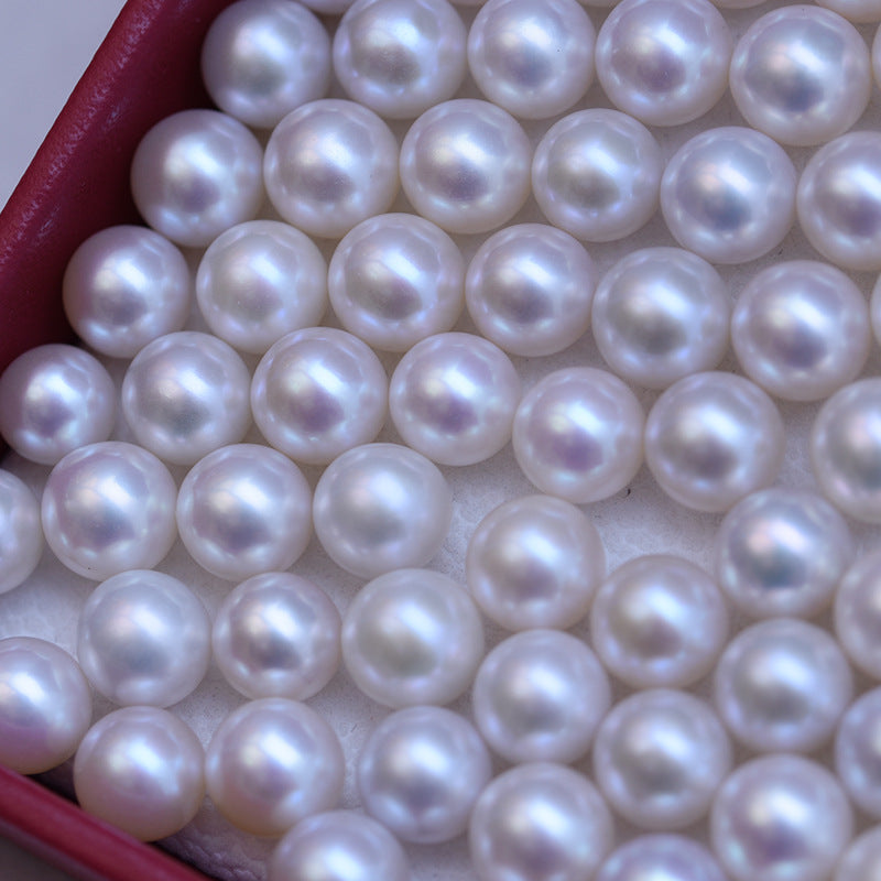 White Perfect Circle Strong Light Fine Micro Flaw Perle Bare Pearl presque impeccable