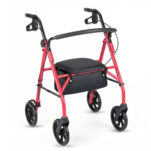 2-en-1 Rollator Walker avec siège (Rouge)