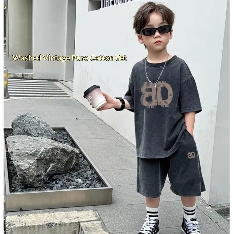 Garçons' Cool et élégant coton deux pièces sport Outfit