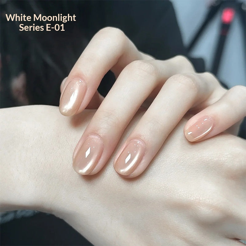 White Moonlight Ceramic Cat Eye Nail Gel Polish Porcelaine White Cat Eye Gel Pour Manucures