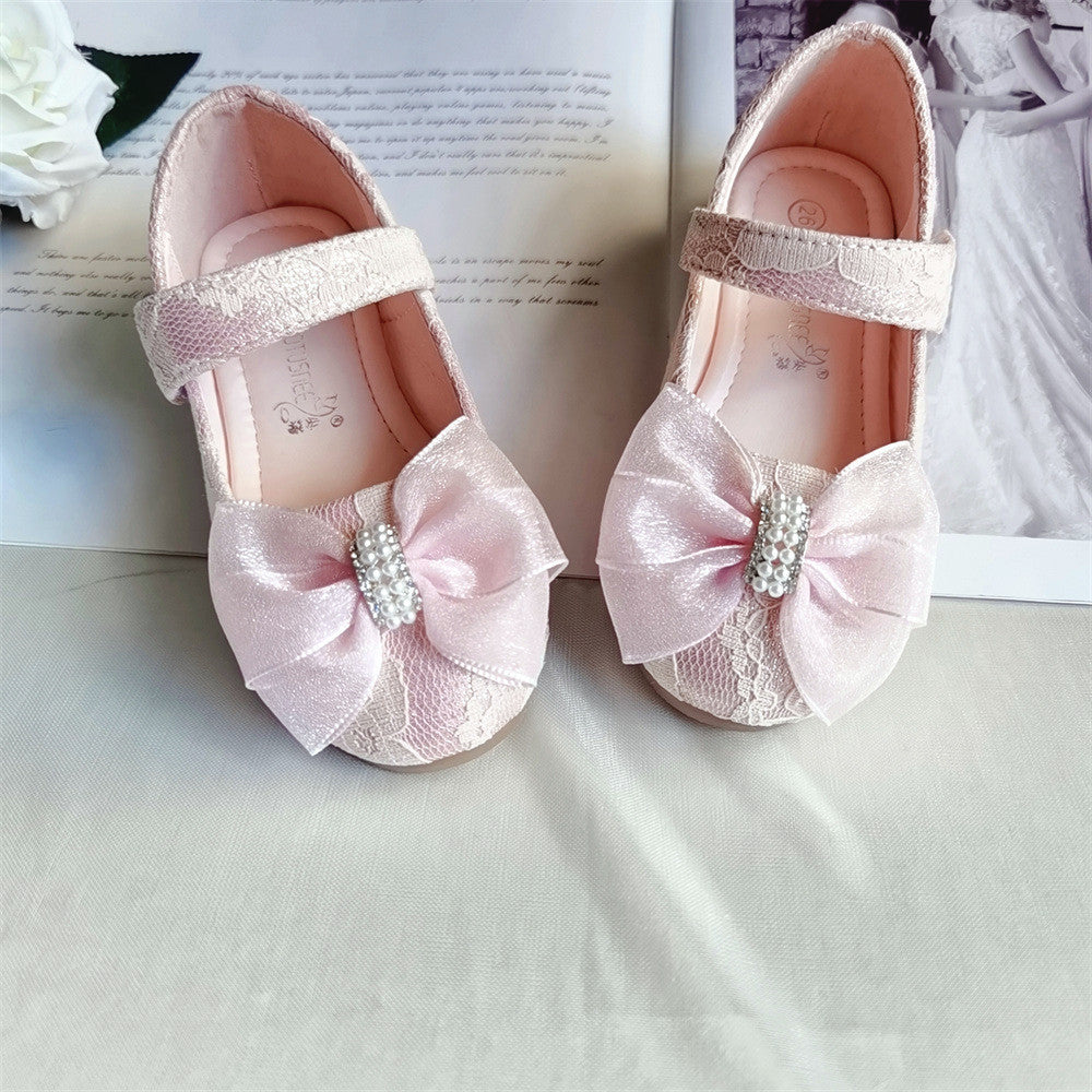 Princesse Chaussures Bow Dentelle Mariage Fleur fille