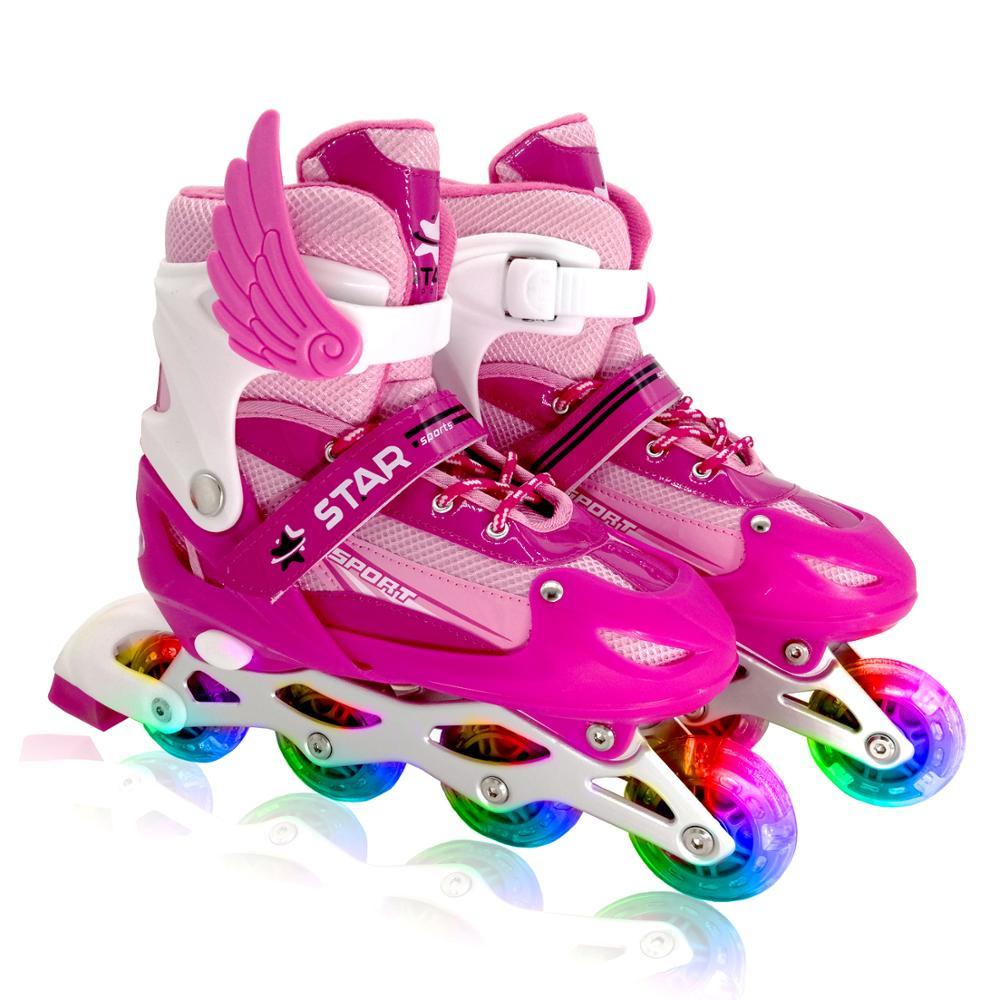 Garçon Fille Enfants Patins en ligne Taille réglable Flash Roller Bottes de patinage pour enfants