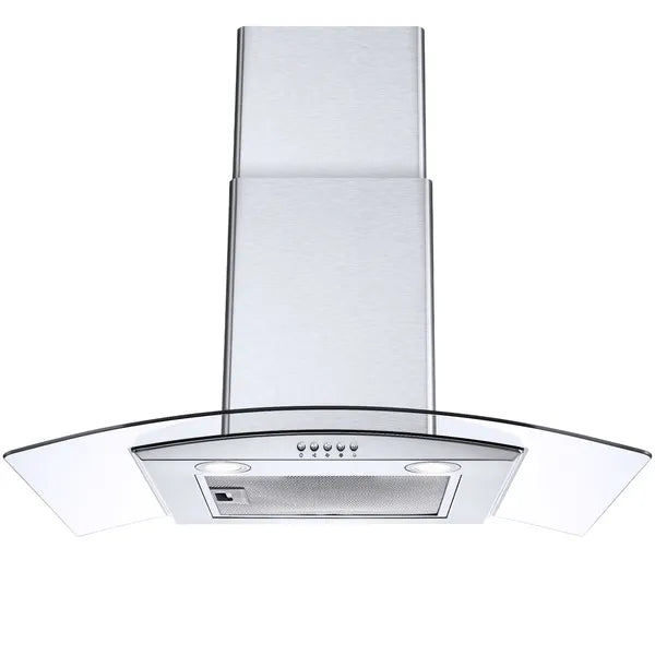 Hotte de 30" à montage mural 450CFM en verre trempé Éventé Éventail 3 vitesses W/LED