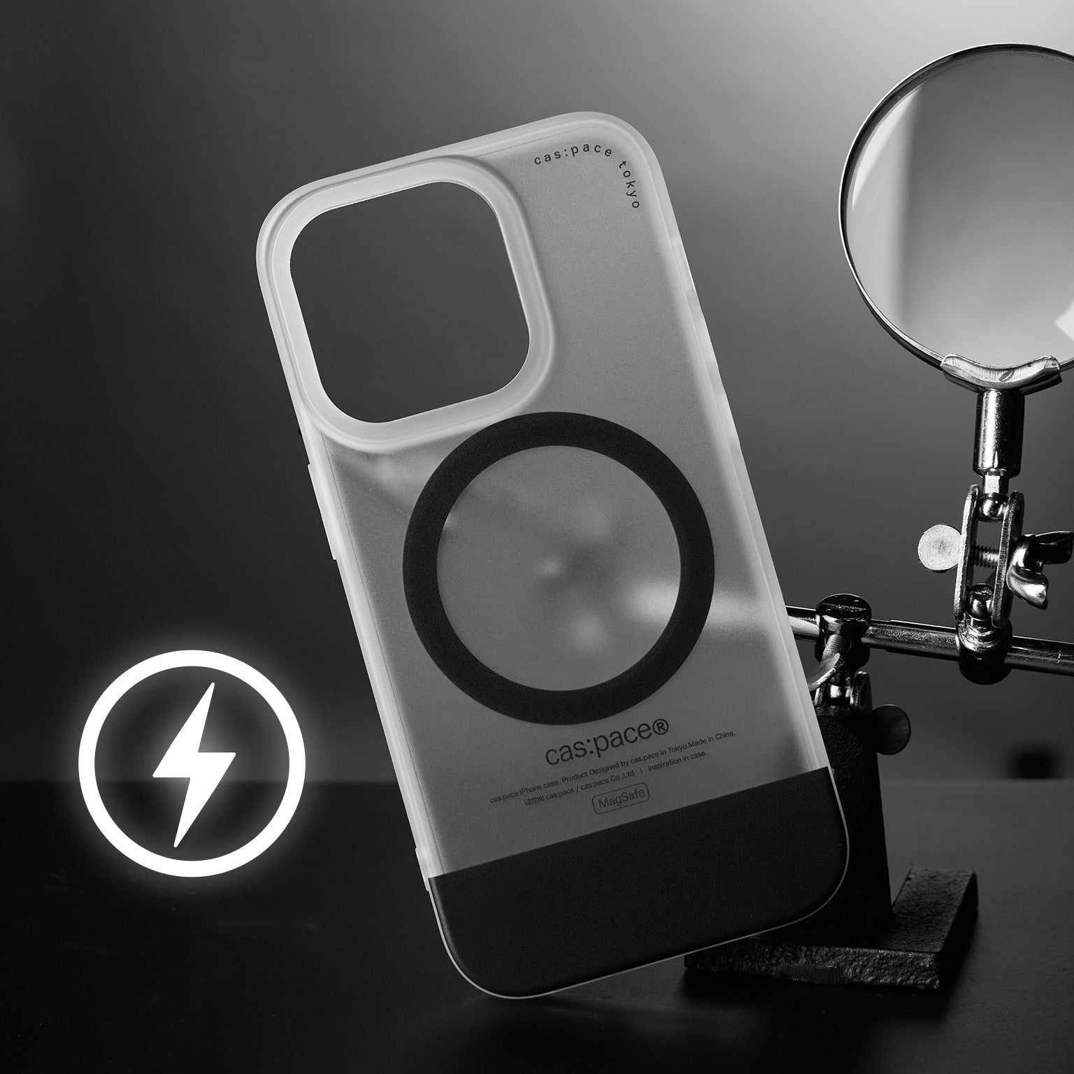 Noir Anneau magnétique Charge Magsafe Cas de téléphone approprié
