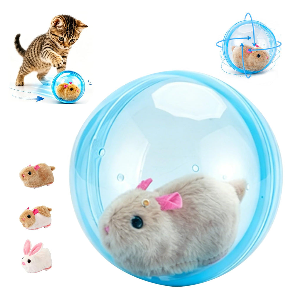 Ballon de chat interactif auto-roulant Réaliste Animal en mouvement automatique Rolli de chat