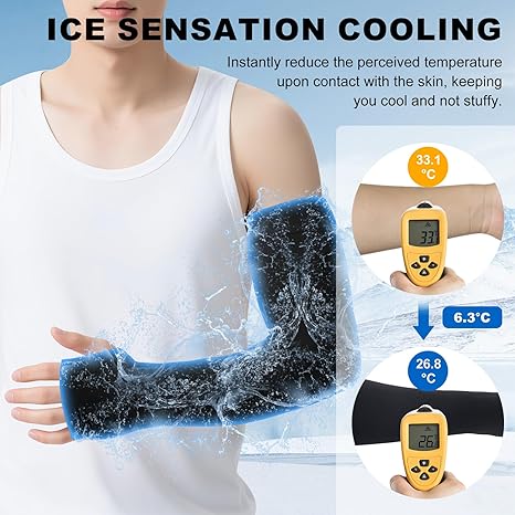 Unisex Cooling Ice Silk Sun Sleeves - Protection UV Bras mince Gardes pour le cyclisme extérieur