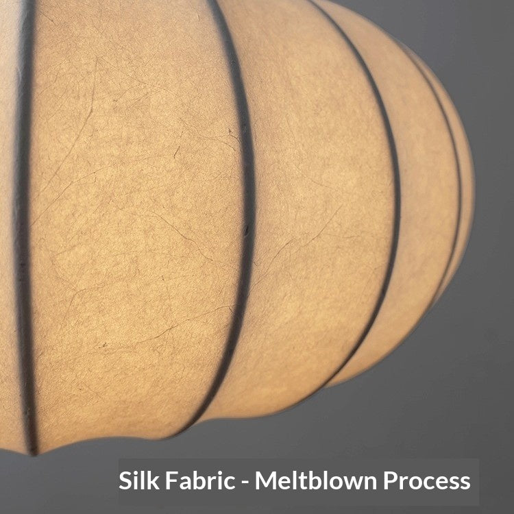 Lampe artistiqueLumière pendentif en soie et citrouille dans le style japonais Wabi-Sabi