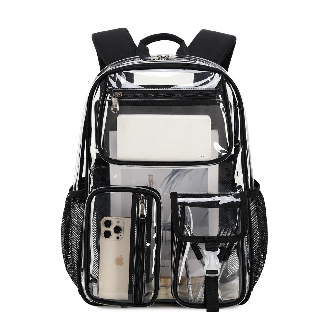 Sac scolaire étudiant Transparent Jelly Pack Grande capacité Sac à dos