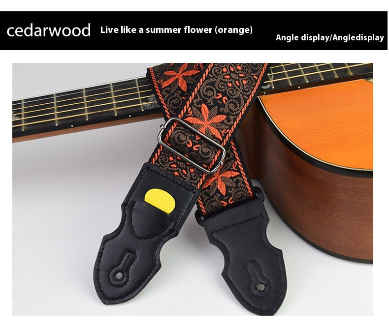 Bracelet pour guitare Folk Guitar Leather Electric Guitar Personnalité Guitare en bois Bracelet pour épaule