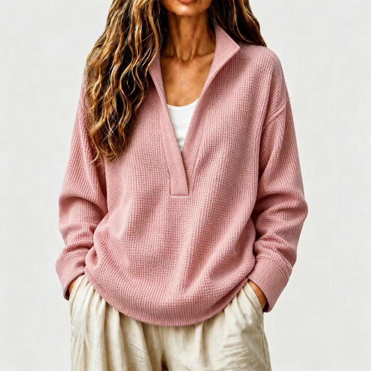 Femmes Solide-couleur manches longues Casual-fitting Top