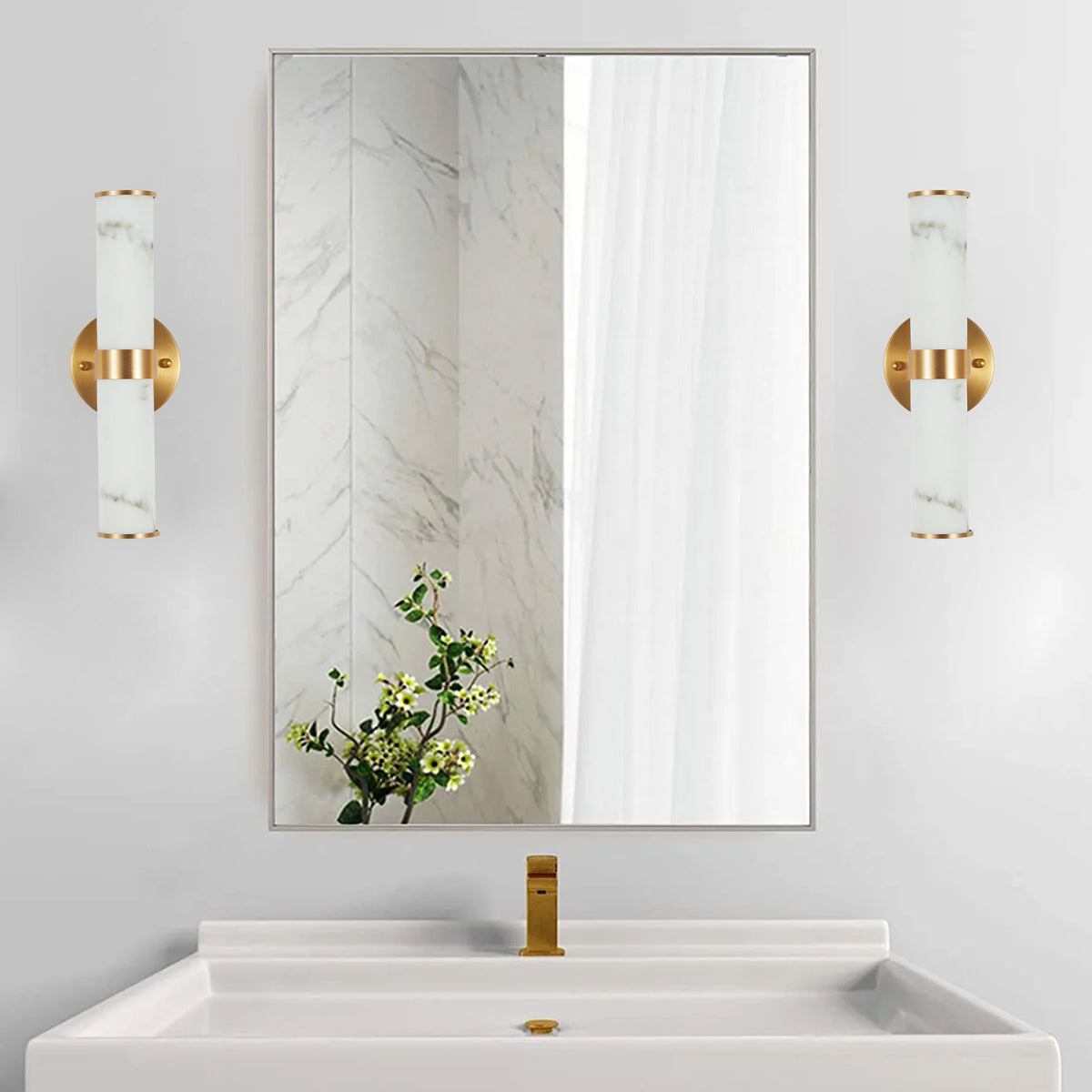 Elegant gold resin wall sconce