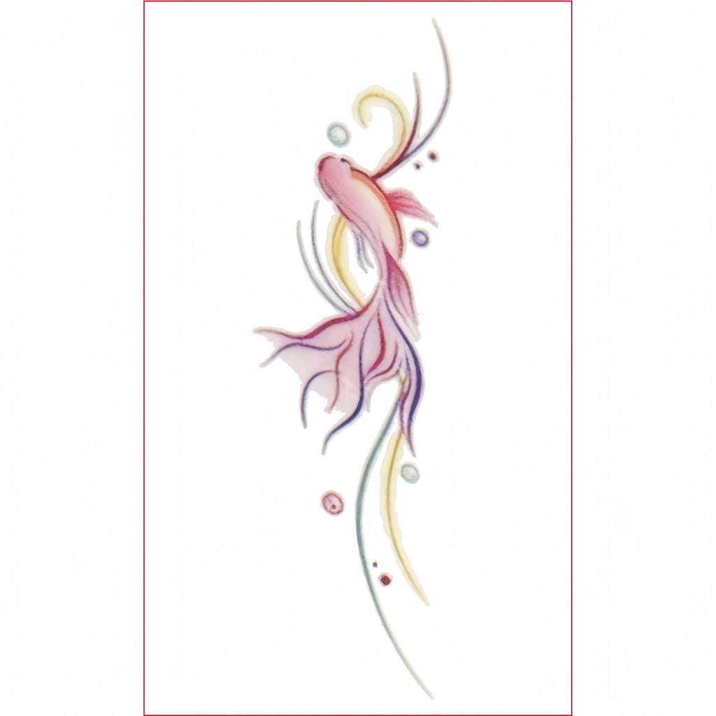 Sticker de tatouage Koi rose femelle haute sens ins imperméable Et durable