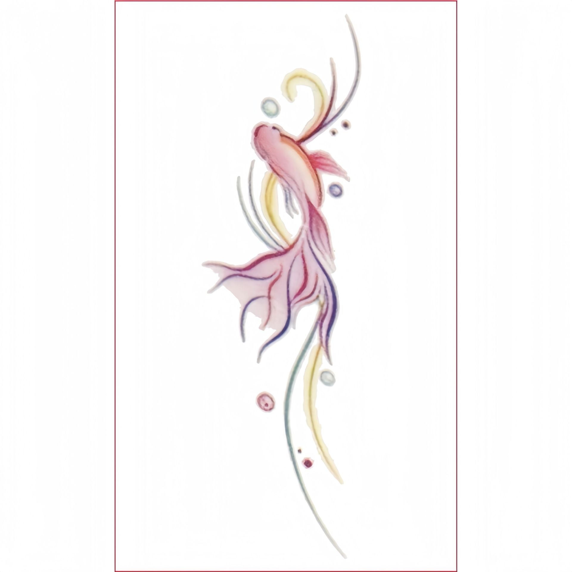 Sticker de tatouage Koi rose femelle haute sens ins imperméable Et durable