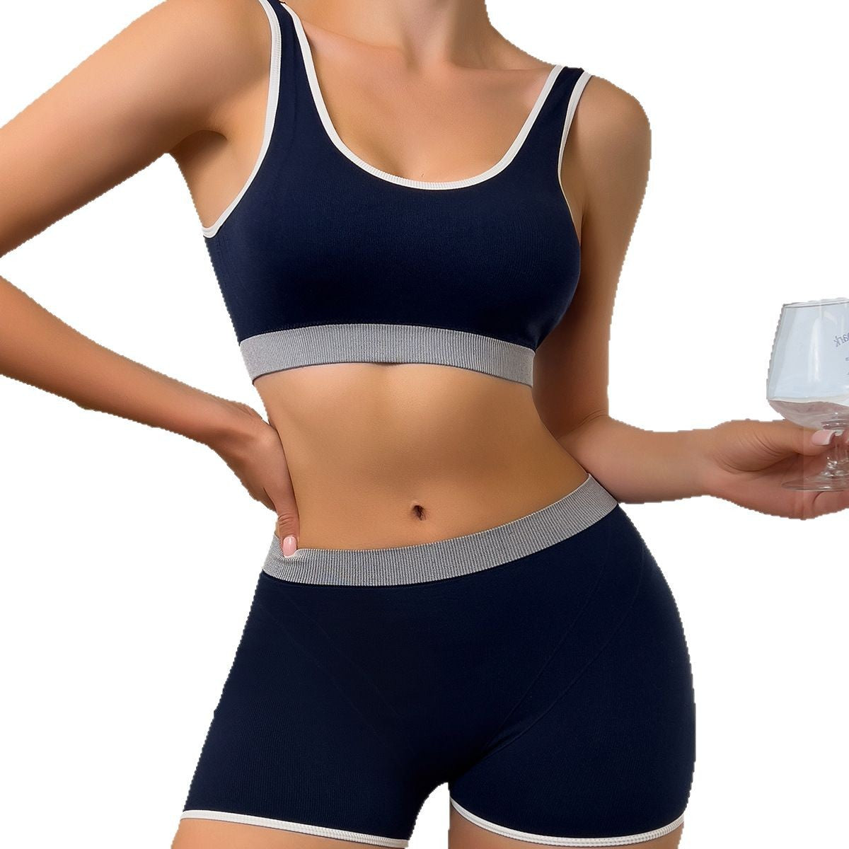 Soutien-gorge de style réservoir de plus grande taille avec short de course de fitness Outerwear