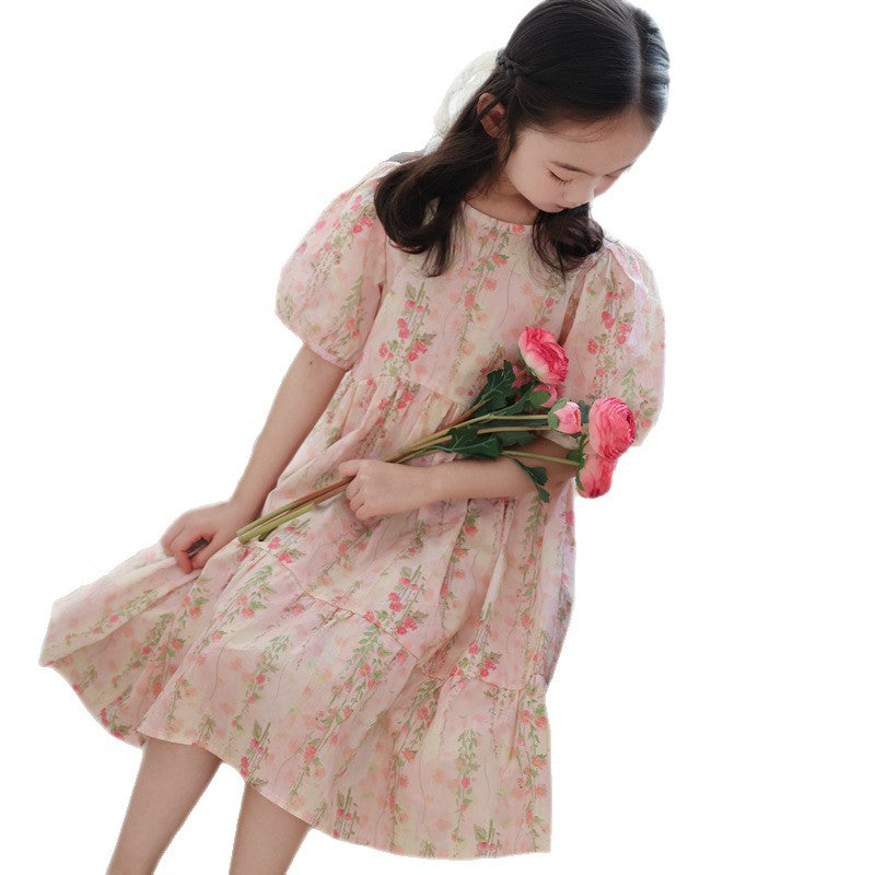 Robe de princesse de fleur de fleur pour les enfants plus âgés