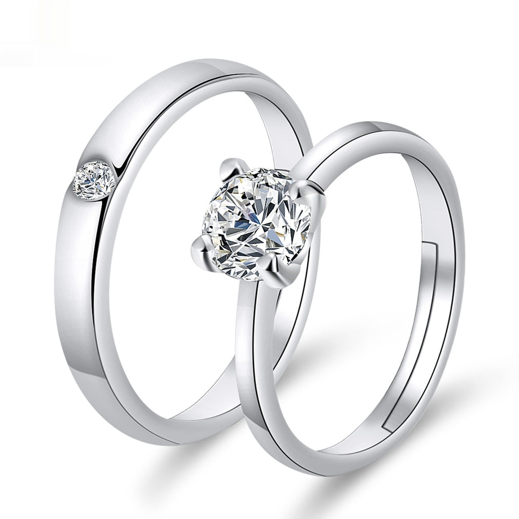 Moissanite Engagement Couple Anneaux Couple