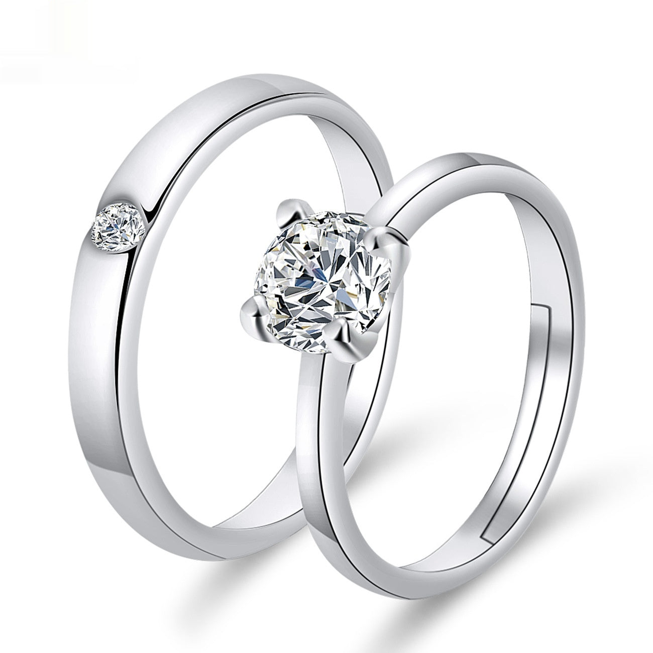 Moissanite Engagement Couple Anneaux Couple