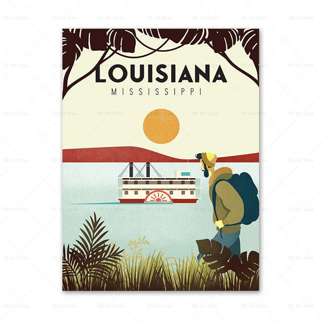 Affiche de voyage de la ville Peinture toile Art Décor