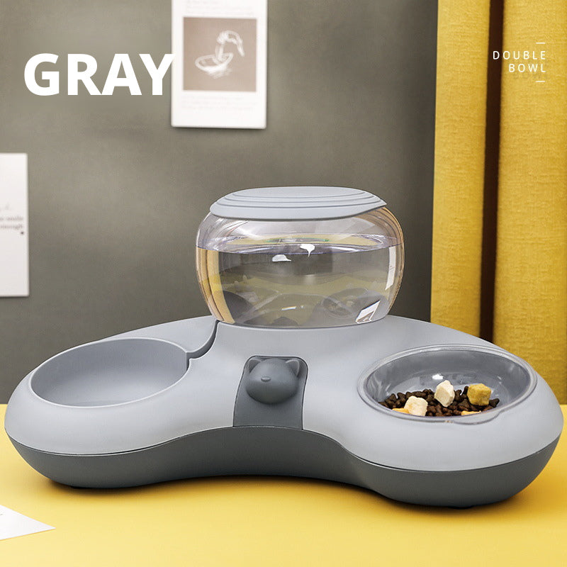 L'eau potable de chat et l'alimentation double bols-gri... 1