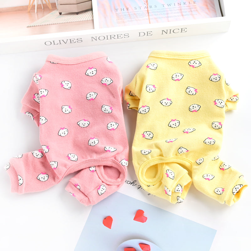 Coton mignon Pet pyjama chiot vêtements de chien printemps et automne