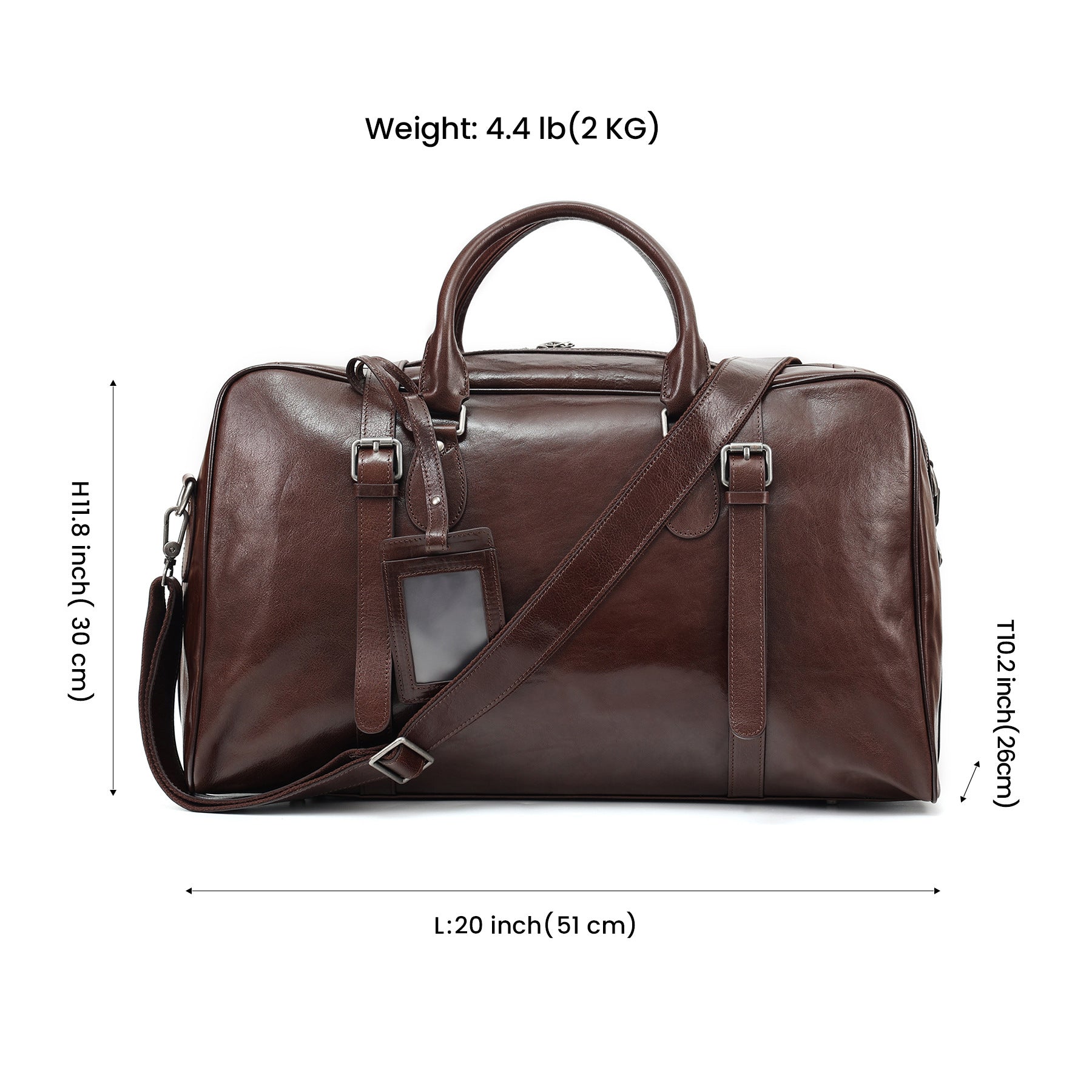 Sac à bagages en cuir tanné aux légumes