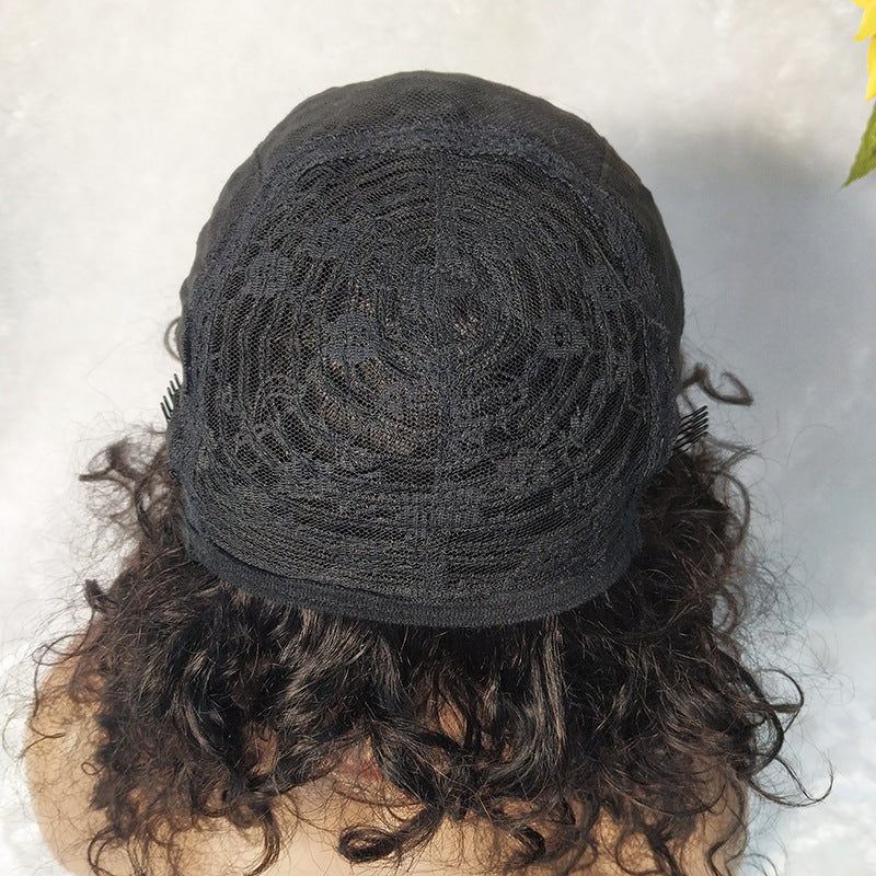 12A Cheveux humains double dessin Bob Perruque