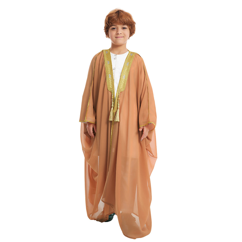 Costume ethnique brodé à manches longues pour garçons