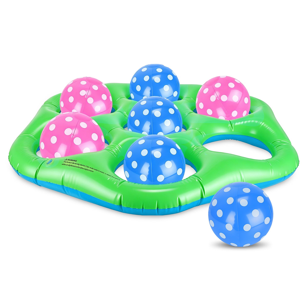 1Pc Inflatable Tic-Tac-Toe Billiards Pool Game with 7 Balls Portable Inflatable Summer Water Toy