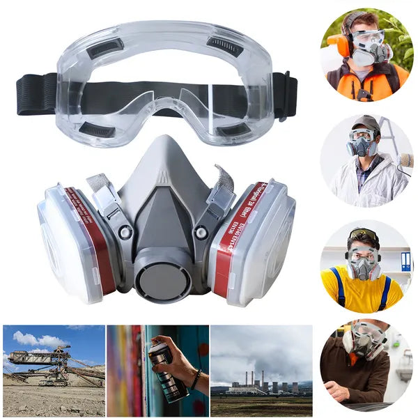 Gesicht Masque Atemschutz Mit Brillen Für Industrie Streichen Spritzen Schweißen