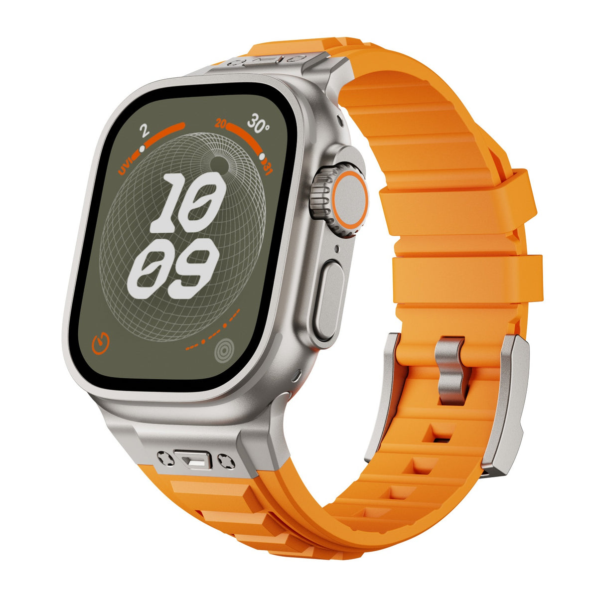 Cross Nail High Elastic Silicone Bracelet Iwatch1-9 Metal pliant boucle