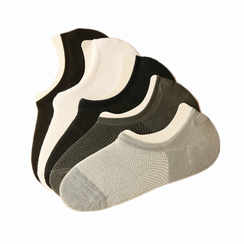 Chaussettes de bateau invisibles en fibre de bambou pour hommes d'été