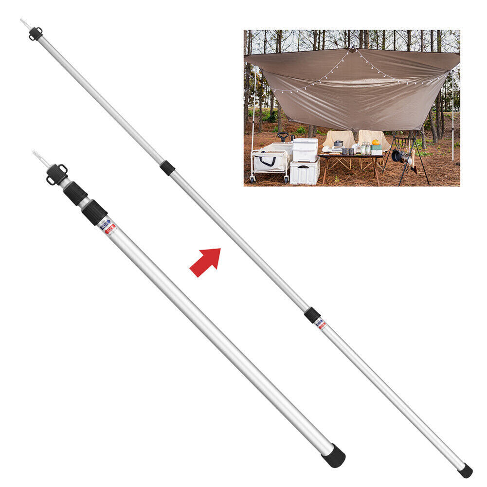 2x 230cm Tente Poles Telescopique Auvent réglable Canopy Trapp Pole Support Rod UK